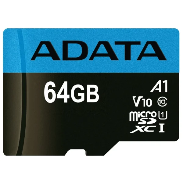 کارت حافظه microSDXC ای دیتا adata مدل Premier V10 A1 کلاس 10 استاندارد UHS-I سرعت 100MBps ظرفیت 64 گیگابایت